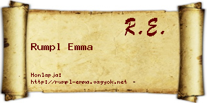 Rumpl Emma névjegykártya
